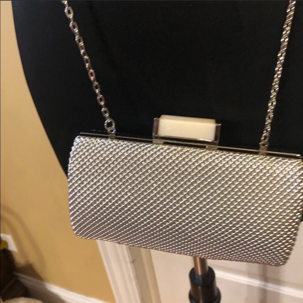 Jessica McClintock Silver Prom or Wedding Purse